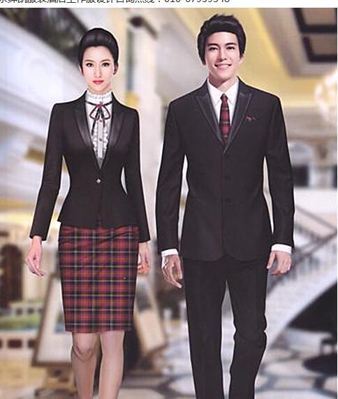 黑色男女酒店工作服,北京酒店工作服